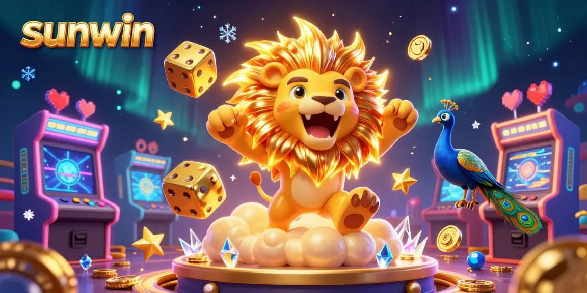 Experience exhilarating wins with sunwin's vibrant casino games and golden successes in this lively digital art.