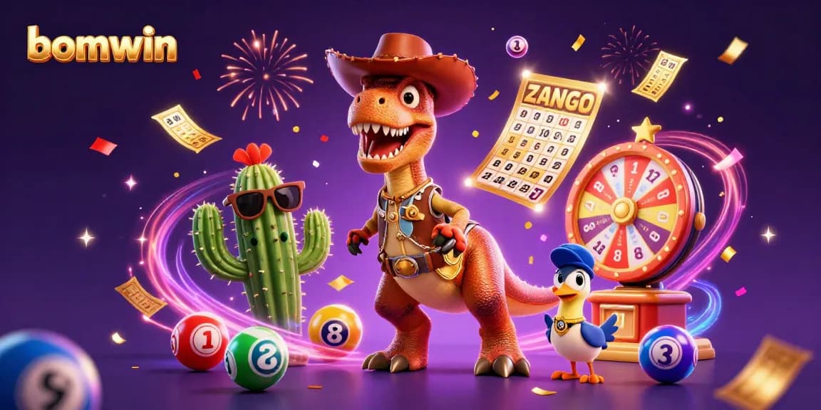 Join the exciting bomwin adventure with vibrant lottery elements and iconic characters!