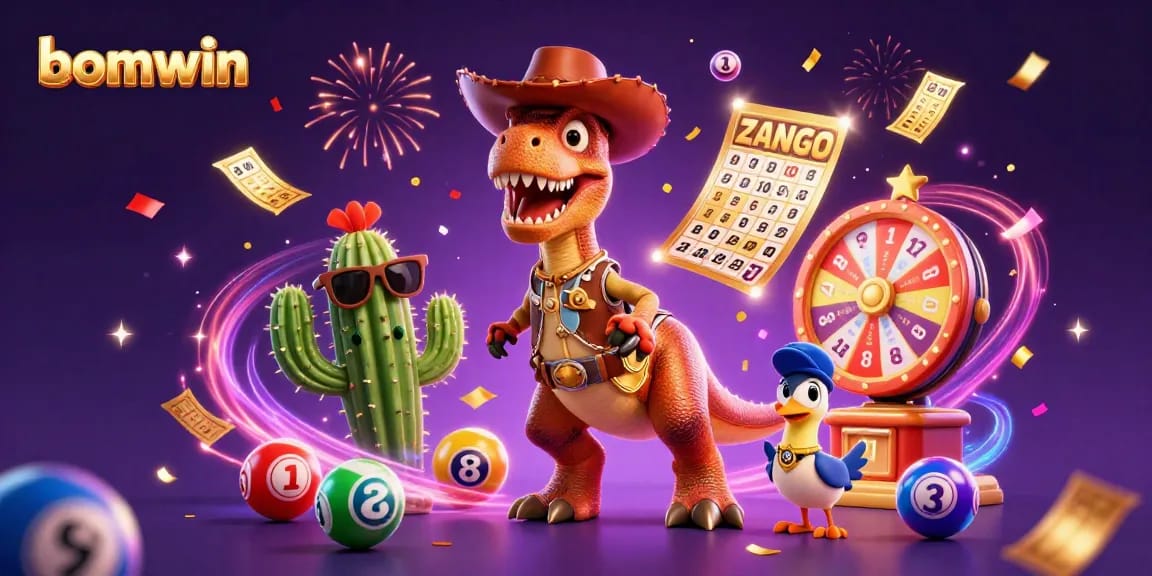 Join the exciting bomwin adventure with vibrant lottery elements and iconic characters!