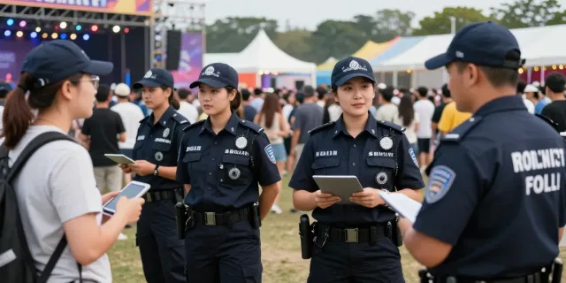 Trusted security services ensuring safety at a local festival in London.