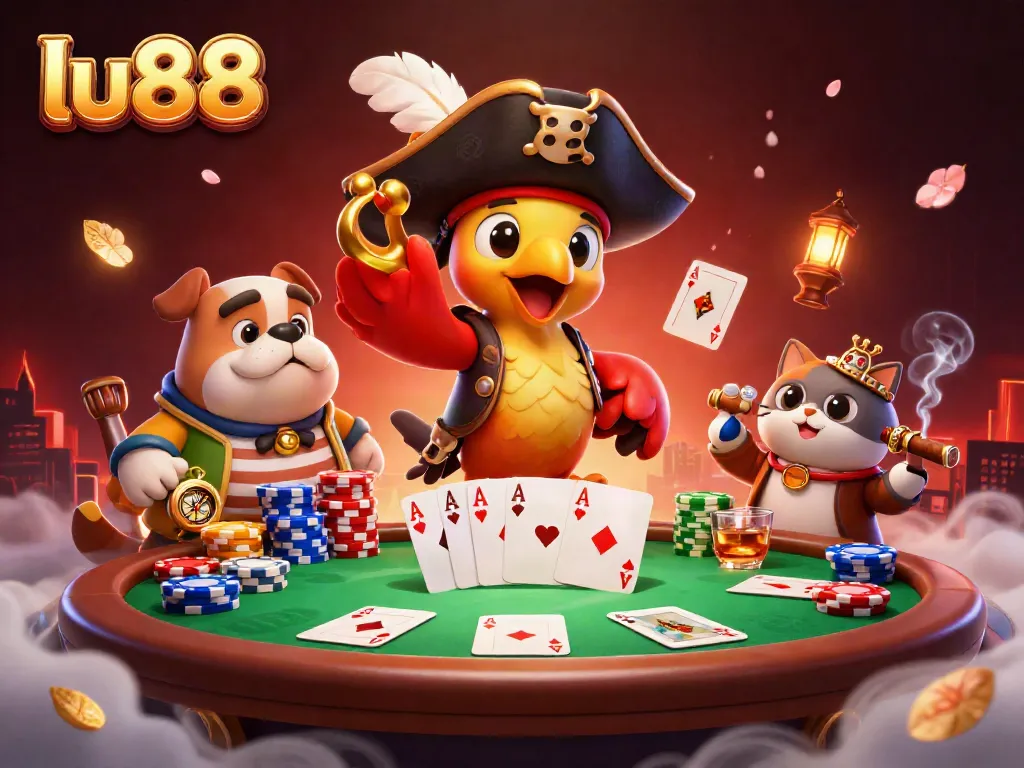 Join the excitement at lu88 as a pirate captain parrot leads the way in a vibrant casino adventure.