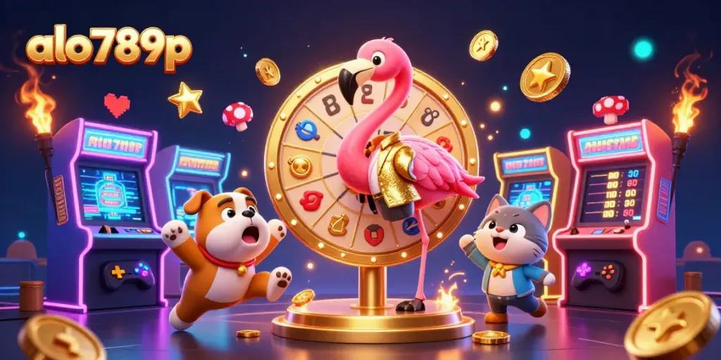 Spin the exciting prize wheel with alo789p in a vibrant, engaging casino scene featuring dynamic game elements.