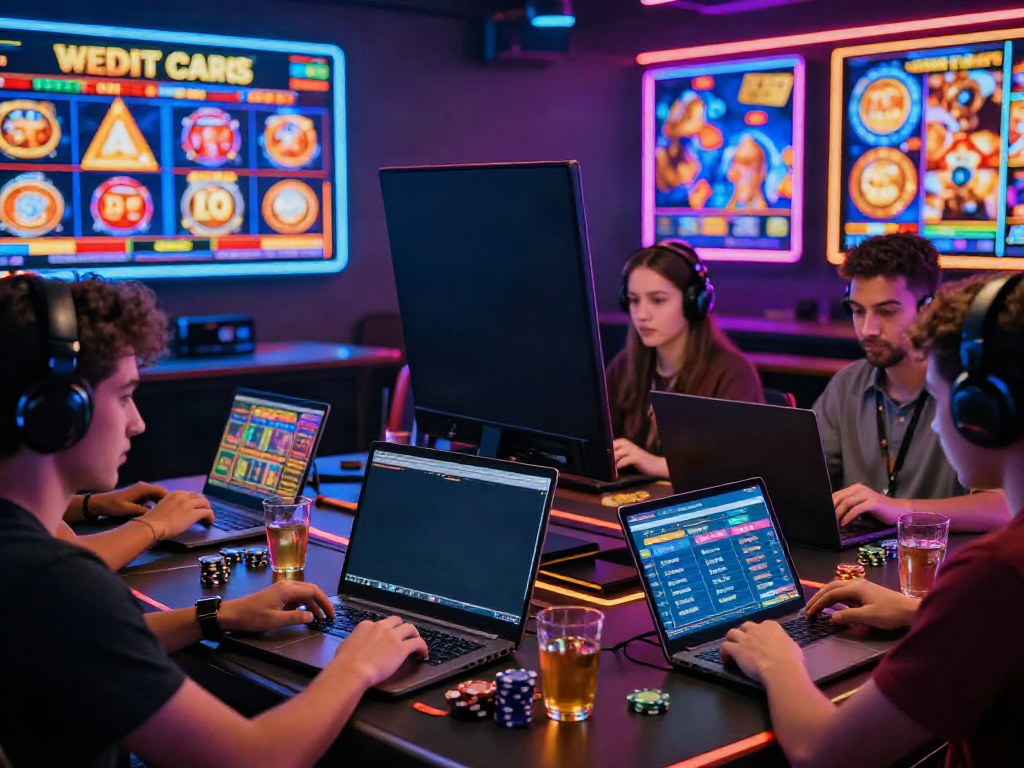 Players engaging with slots that accept credit cards in a vibrant online casino atmosphere.