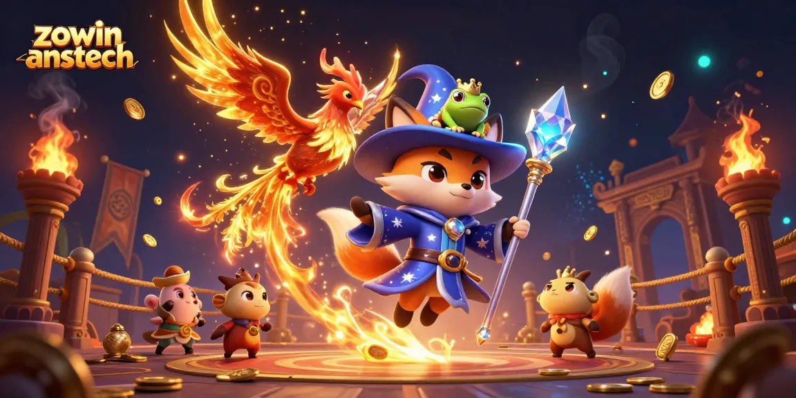 Experience the vivid realm of zowin anstech with enchanting creatures and dynamic casino elements.