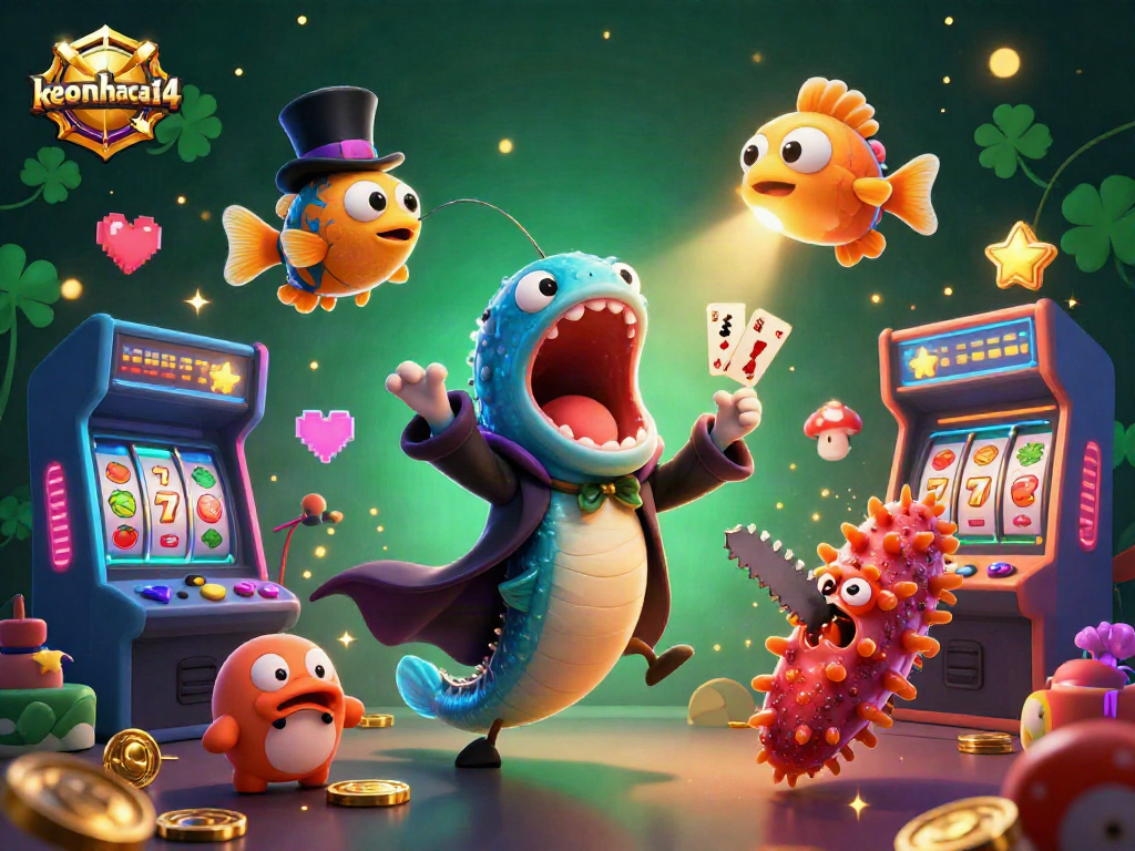 Keen gamers can enjoy the magic of keonhacai14 with dynamic casino elements and captivating characters in this vibrant 3D scene.