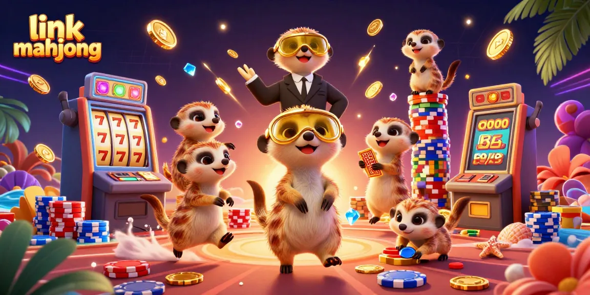 Experience thrilling slot adventures with link mahjong in this vibrant casino scene.