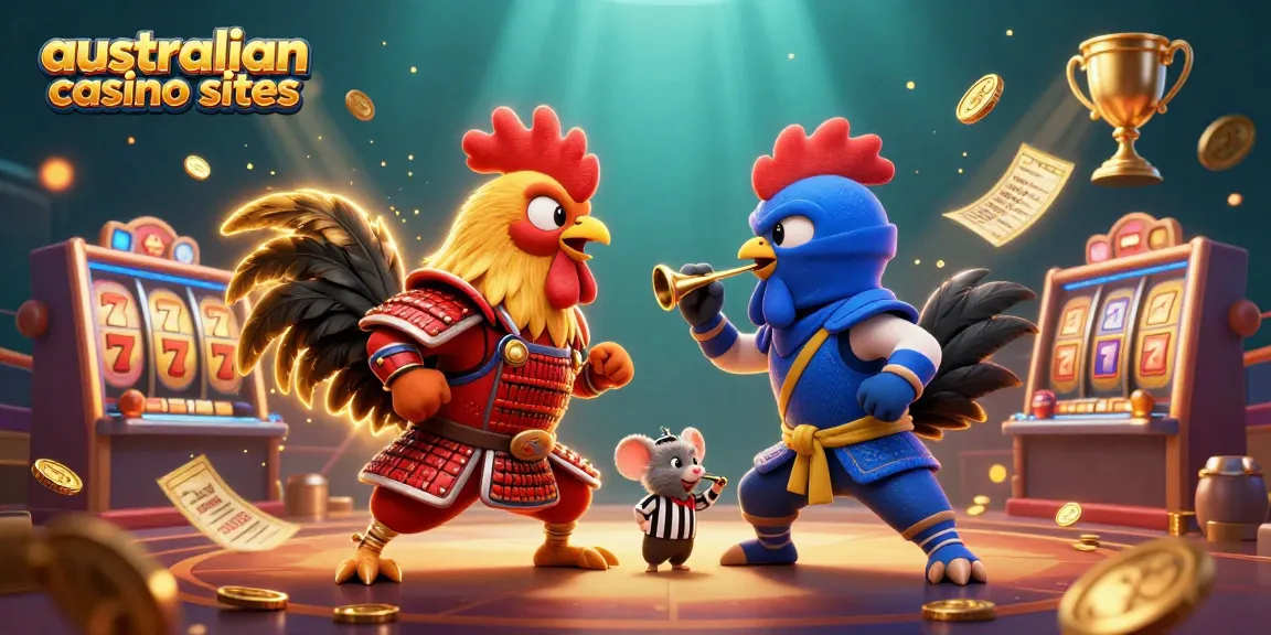 Engage with dynamic action at australian casino sites featuring roosters in combat.