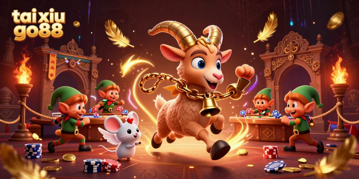 Experience thrilling adventures in tai xiu go88 with festive characters in an active casino setting.